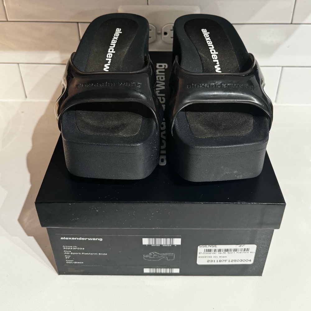 Alexander Wang Black Sport Platform Sandals